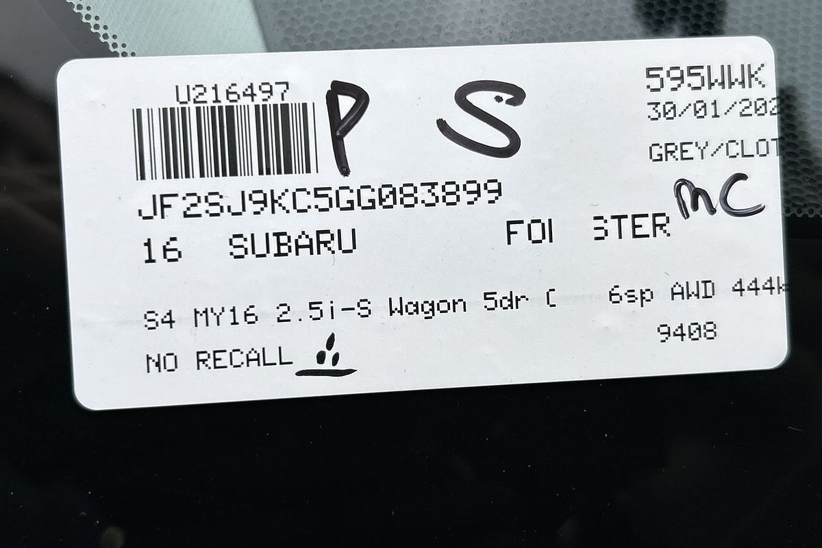 2016 Subaru Forester 2.5i-S S4