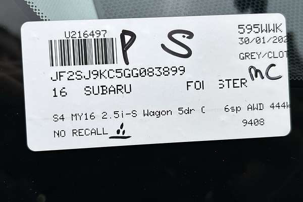 2016 Subaru Forester 2.5i-S S4