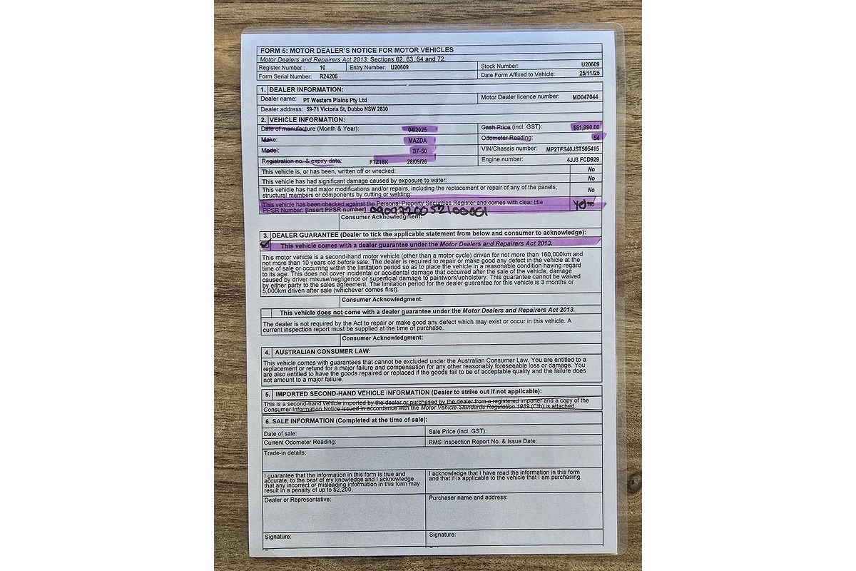 2025 Mazda BT-50 XT TF 4X4