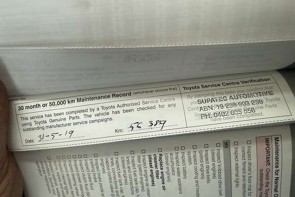 2017 Toyota Hilux Workmate GUN122R Rear Wheel Drive