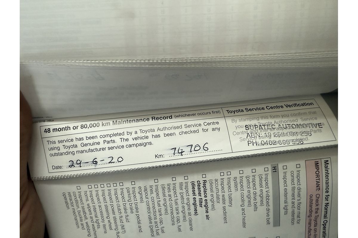 2017 Toyota Hilux Workmate GUN122R Rear Wheel Drive