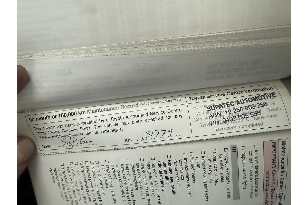 2017 Toyota Hilux Workmate GUN122R Rear Wheel Drive