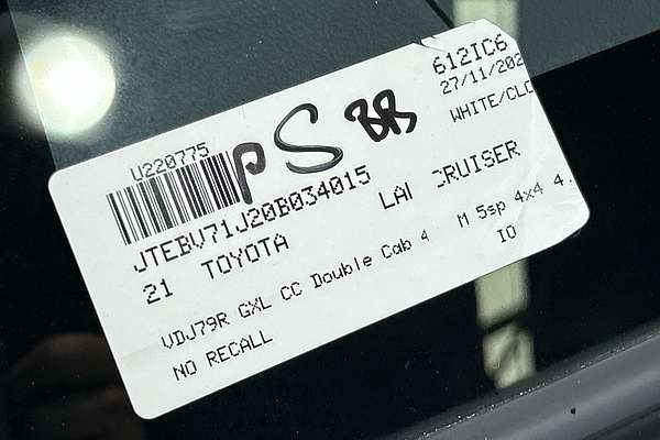 2021 Toyota Landcruiser GXL VDJ79R 4X4