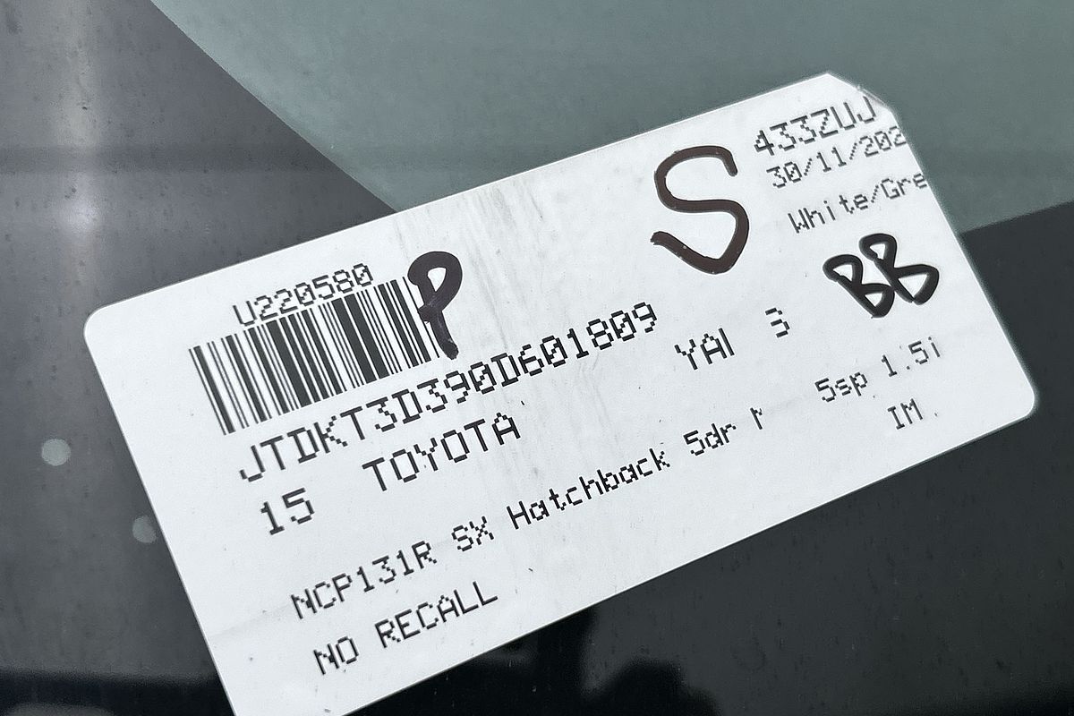 2015 Toyota Yaris SX NCP131R