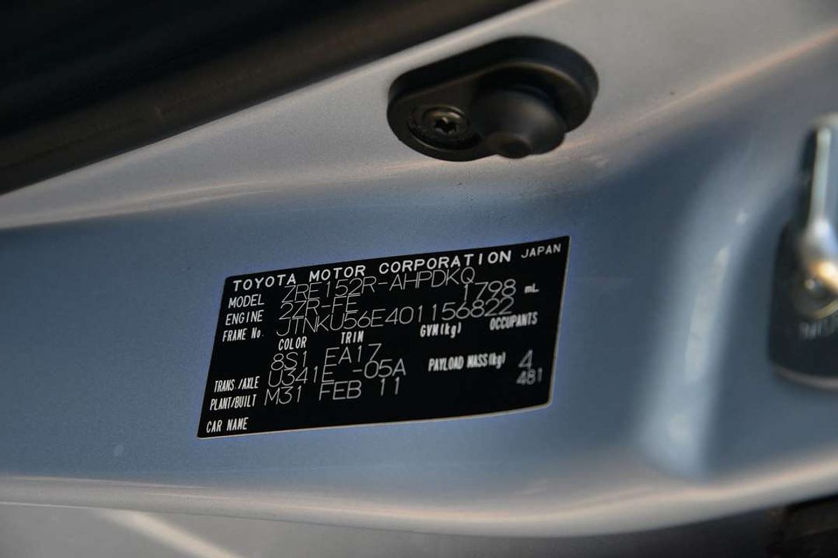 2011 Toyota Corolla Ascent ZRE152R