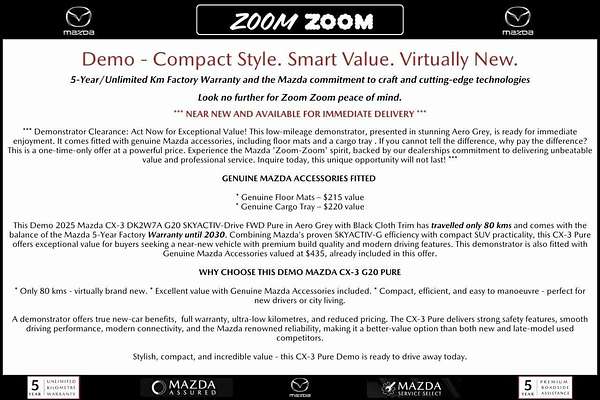 2025 Mazda CX-3 G20 Pure DK