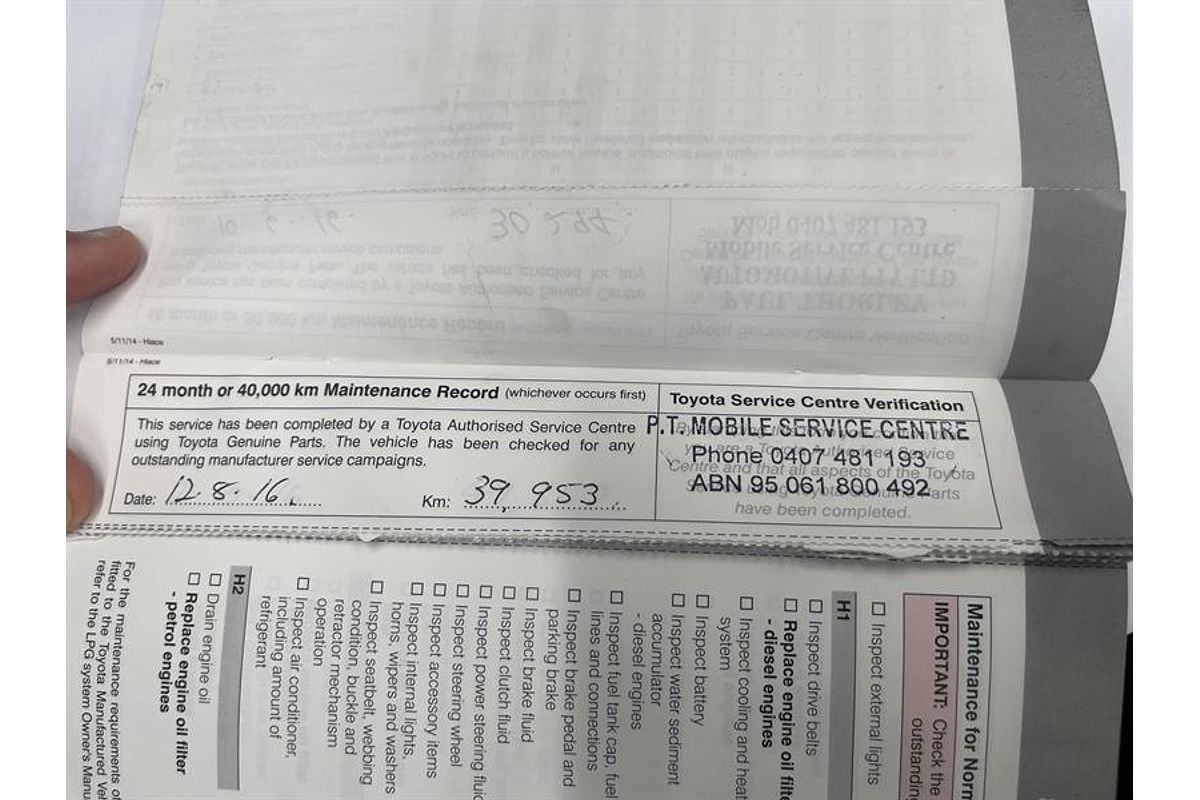 2015 Toyota Hiace Commuter KDH223R ELWB High Roof