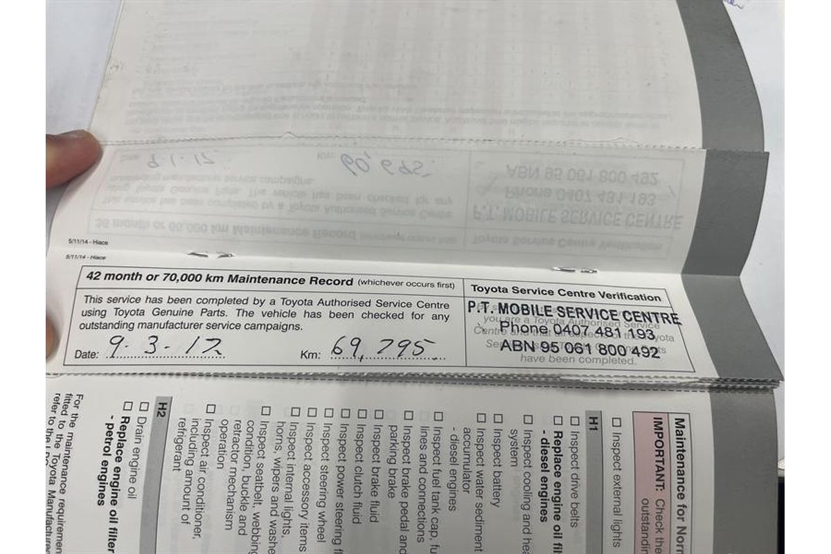 2015 Toyota Hiace Commuter KDH223R ELWB High Roof