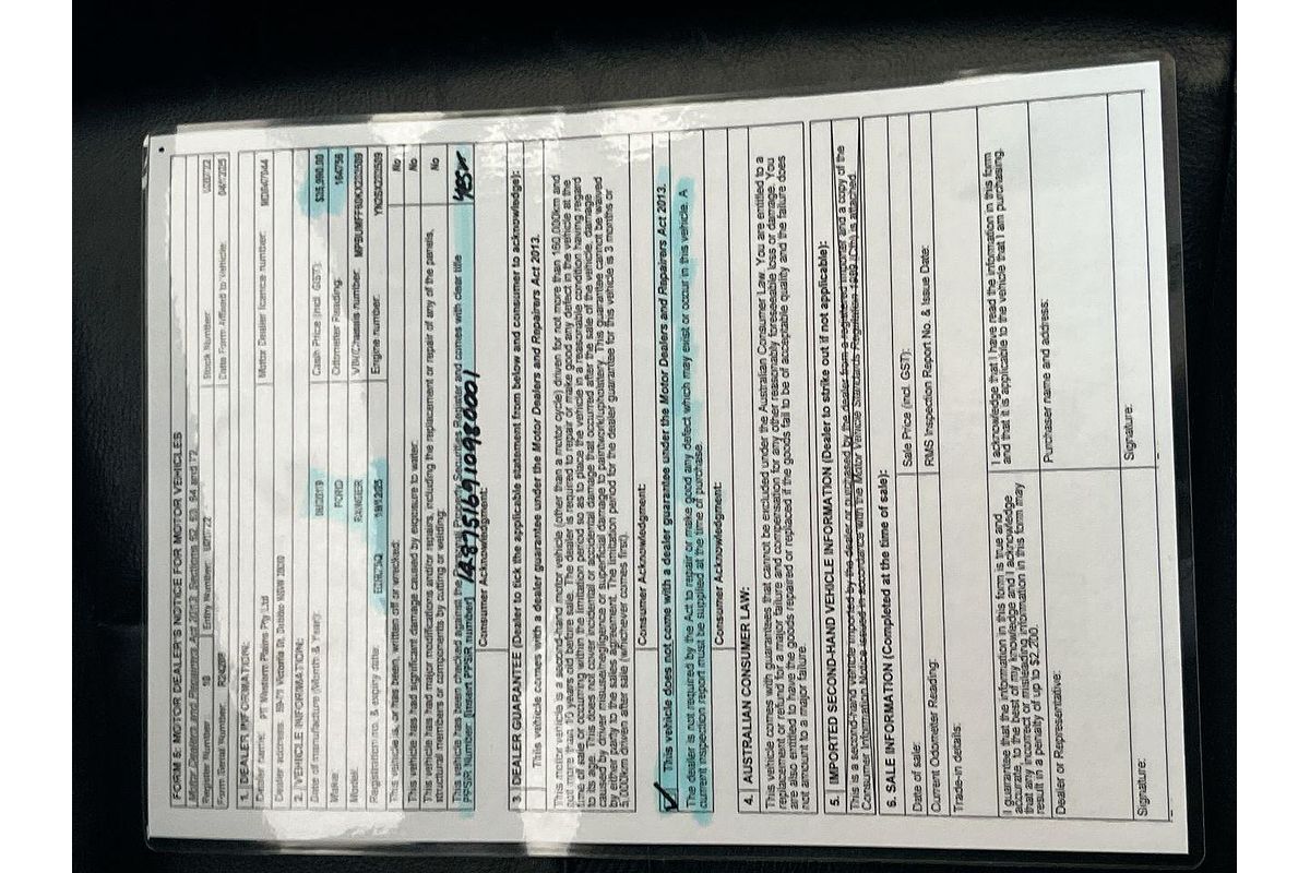 2019 Ford Ranger Wildtrak PX MkIII 4X4 2.0L