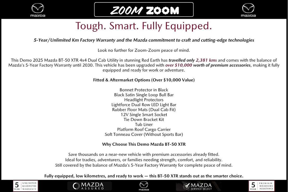 2025 Mazda BT-50 XTR TF 4X4