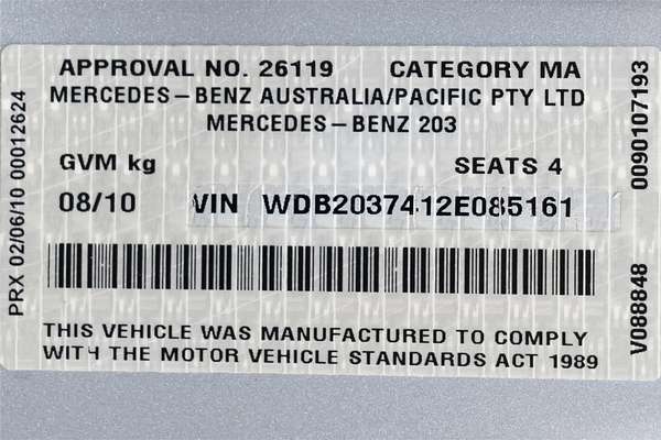 2010 Mercedes-Benz CLC-Class CLC200 Kompressor CL203