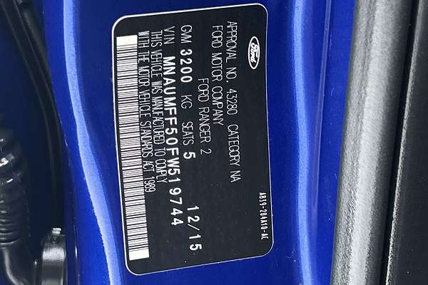 2015 Ford Ranger XLT PX MkII 4X4 3.2L