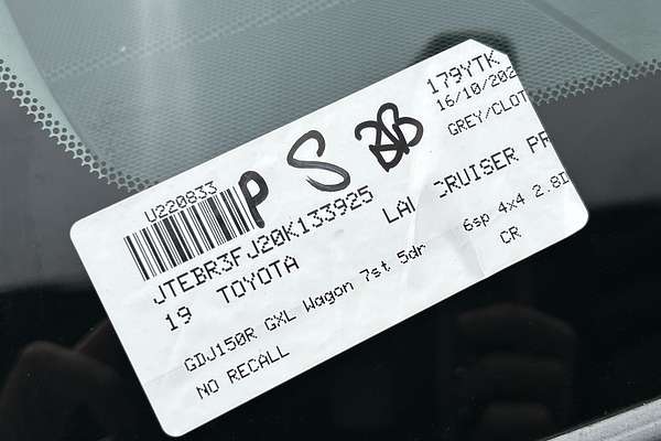 2019 Toyota Landcruiser Prado GXL GDJ150R