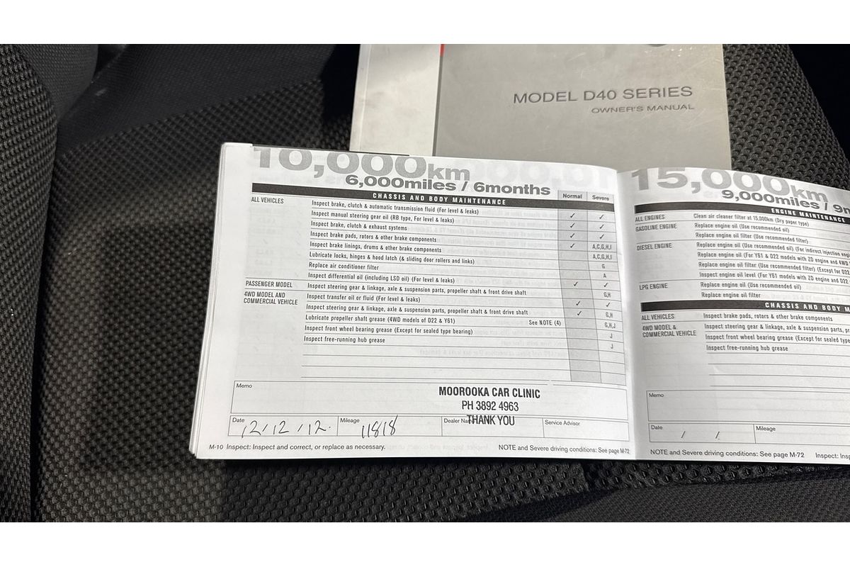 2012 Nissan Navara RX D40 Series 6 4X4