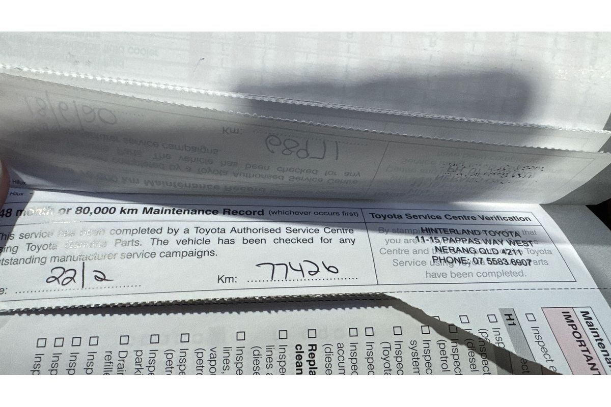 2016 Toyota Hilux Workmate TGN121R Rear Wheel Drive