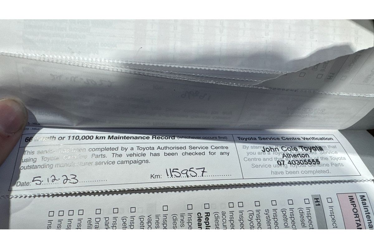 2016 Toyota Hilux Workmate TGN121R Rear Wheel Drive