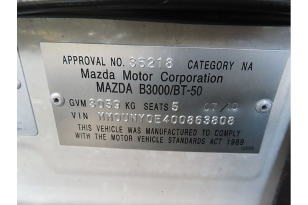 2010 Mazda BT-50 SDX UN 4X4