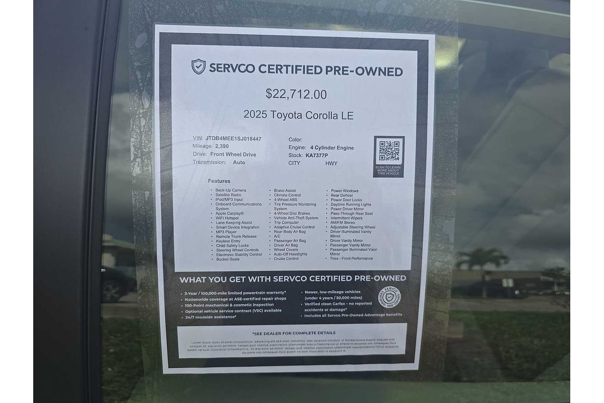 2025 Toyota Corolla LE