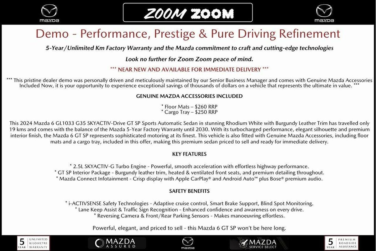 2024 Mazda 6 G35 GT SP GL Series