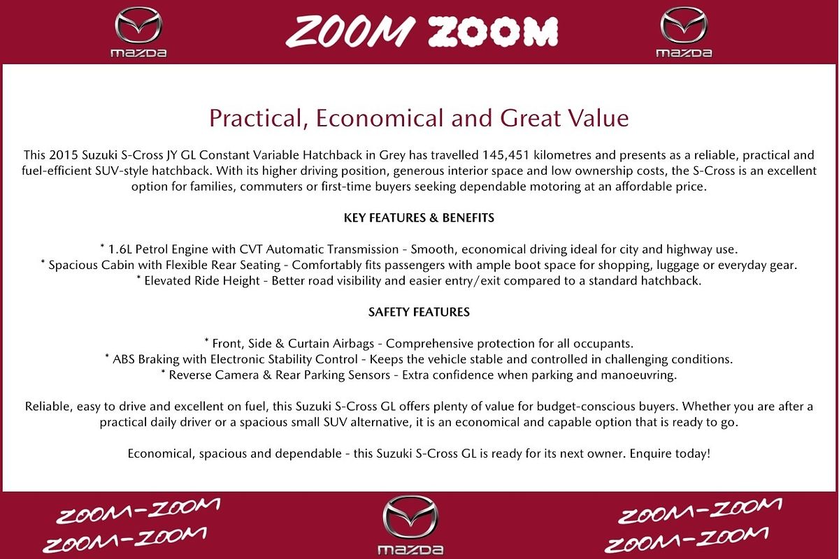 2015 Suzuki S-Cross GL JY