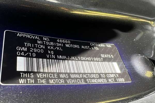 2019 Mitsubishi Triton GLX+ MR 4X4