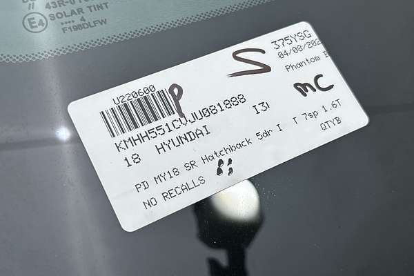 2018 Hyundai i30 SR PD