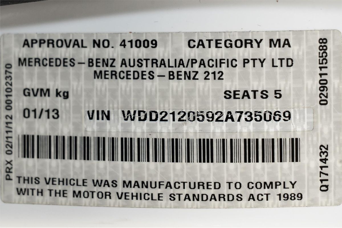 2012 Mercedes-Benz E-Class E350 BlueEFFICIENCY Avantgarde W212