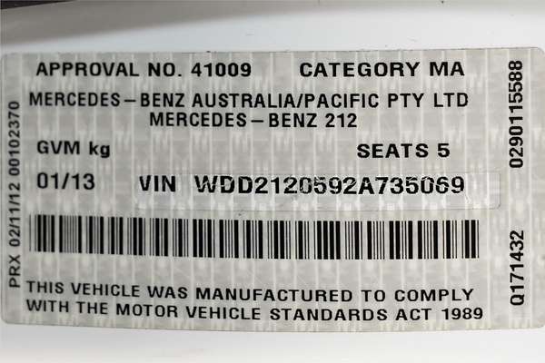 2012 Mercedes-Benz E-Class E350 BlueEFFICIENCY Avantgarde W212