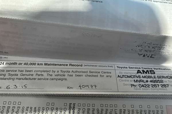 2013 Toyota Hilux Workmate TGN16R Rear Wheel Drive