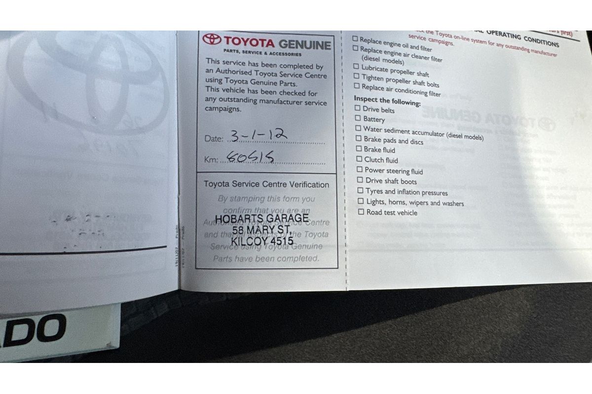 2008 Toyota Landcruiser Prado GXL KDJ120R