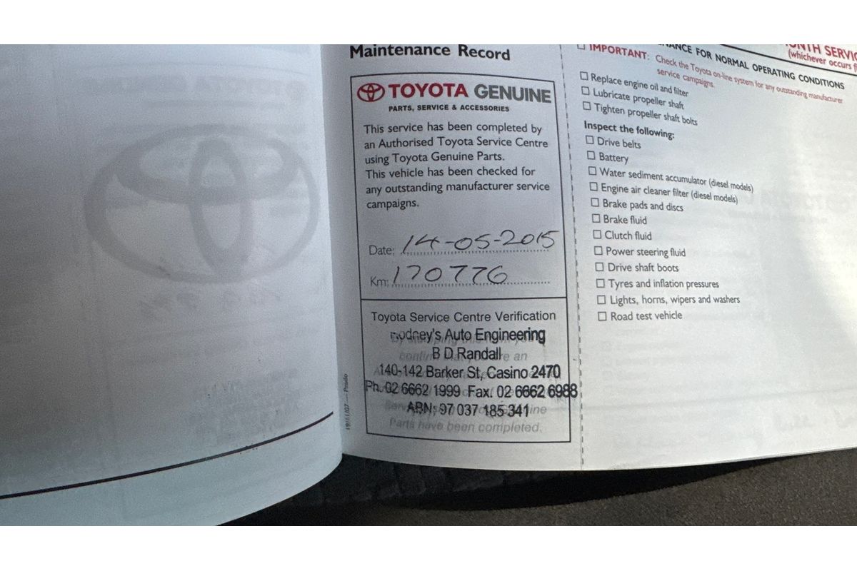 2008 Toyota Landcruiser Prado GXL KDJ120R