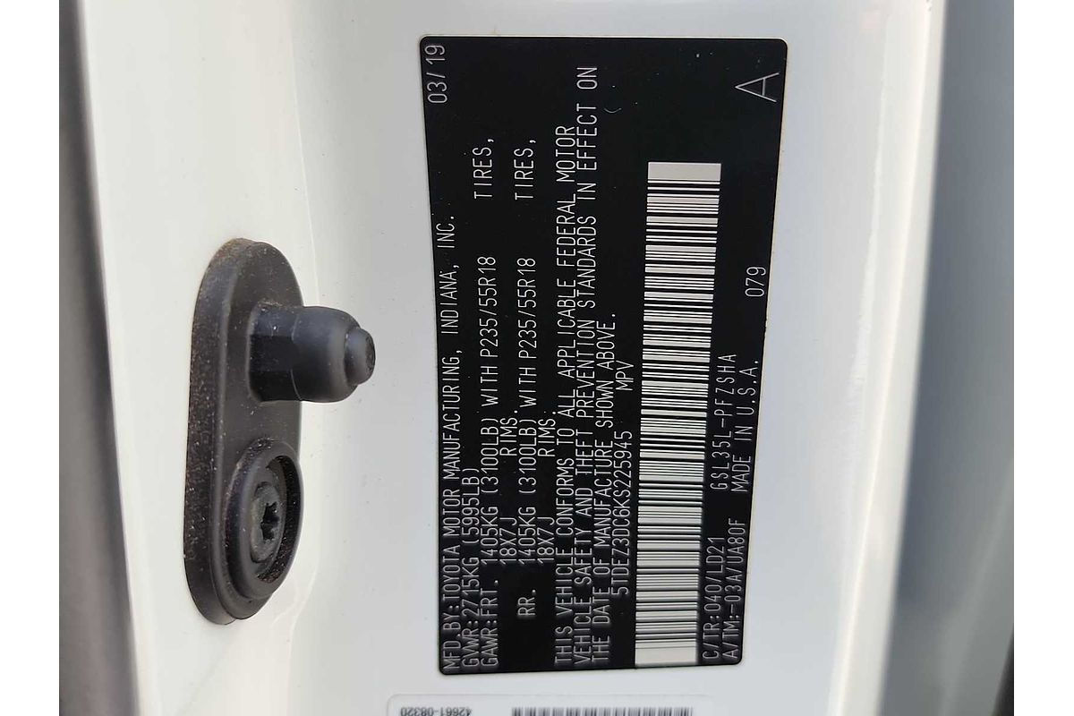 2019 Toyota SIENNA SE Premium