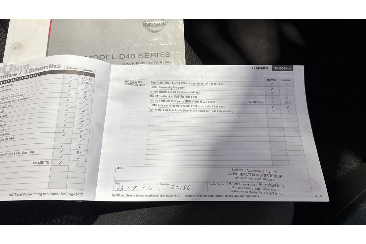 2010 Nissan Navara ST D40 4X4