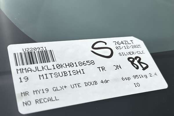 2019 Mitsubishi Triton GLX+ MR 4X4