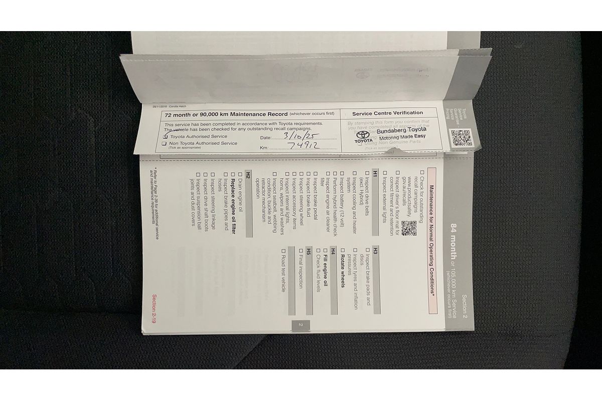 2019 Toyota Corolla SX Hybrid ZWE211R