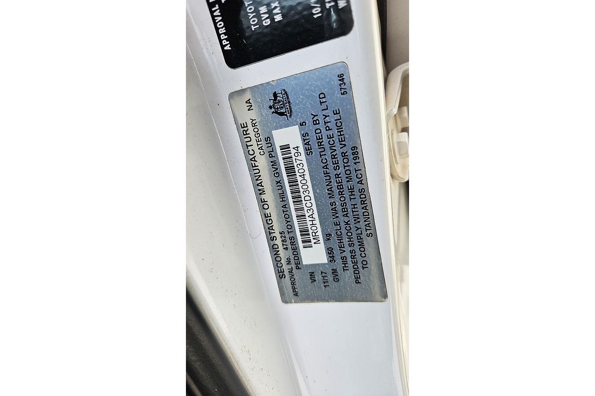 2017 Toyota Hilux SR5 GUN126R 4X4