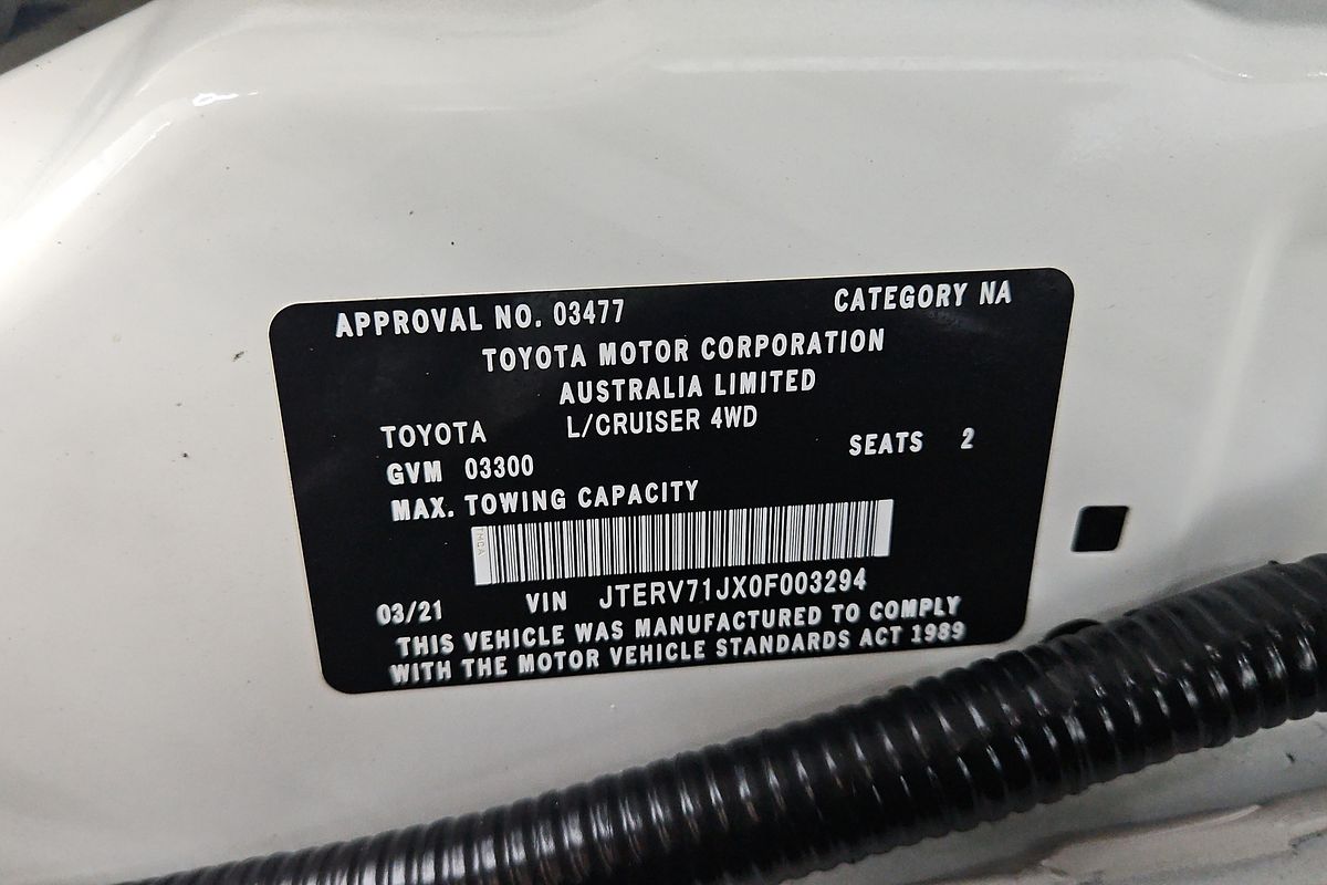 2021 Toyota Landcruiser Workmate Troopcarrier VDJ78R