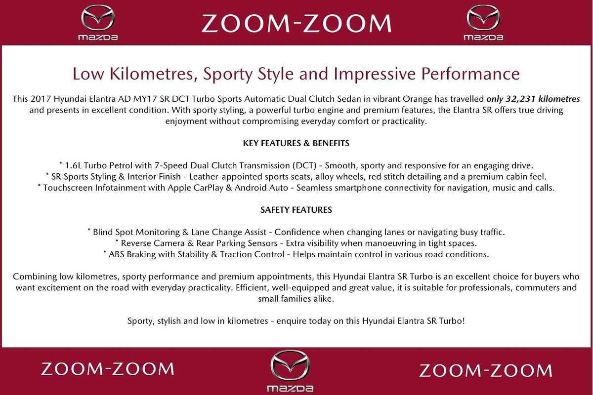2017 Hyundai Elantra SR Turbo AD
