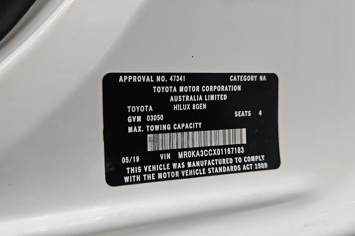 2019 Toyota Hilux SR GUN126R 4X4