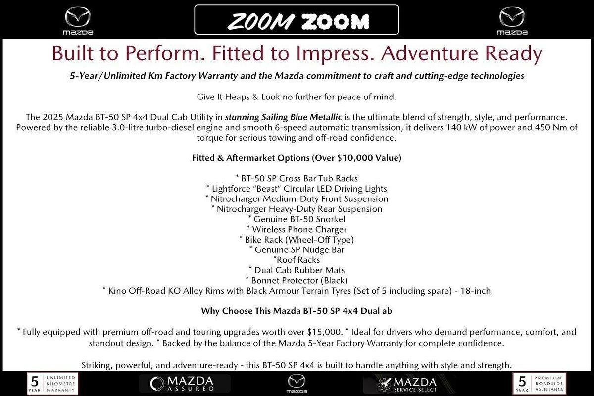 2025 Mazda BT-50 SP TF 4X4