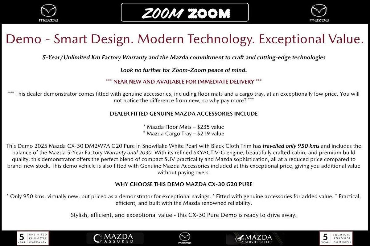 2025 Mazda CX-30 G20 Pure DM Series