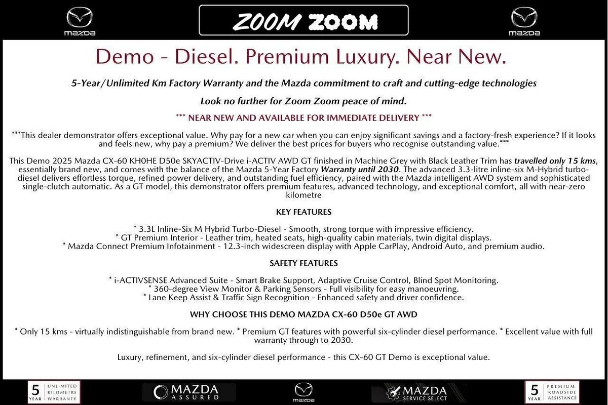2025 Mazda CX-60 D50e GT KH Series