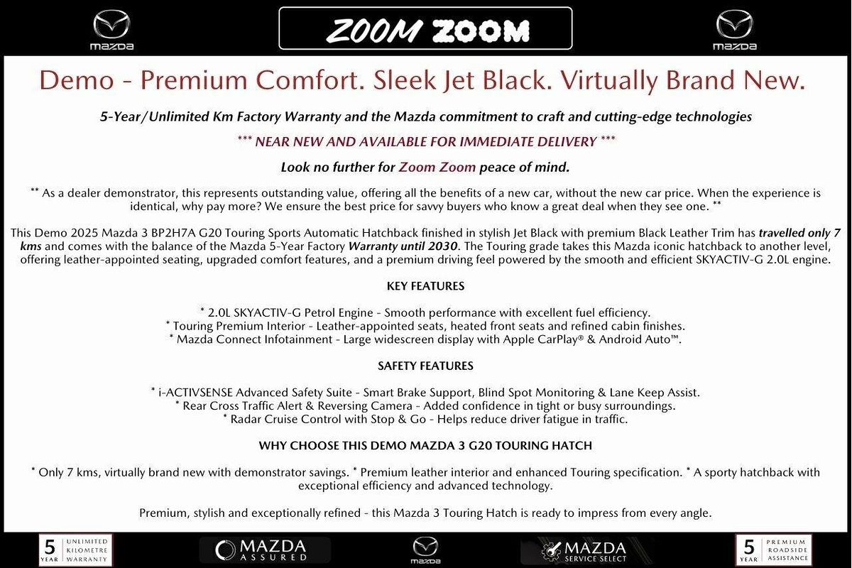 2025 Mazda 3 G20 Touring BP Series