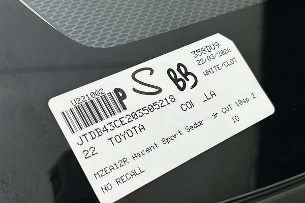 2022 Toyota Corolla Ascent Sport MZEA12R thumb-23