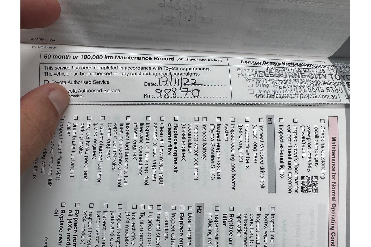 2018 Toyota Hilux SR GUN126R 4X4