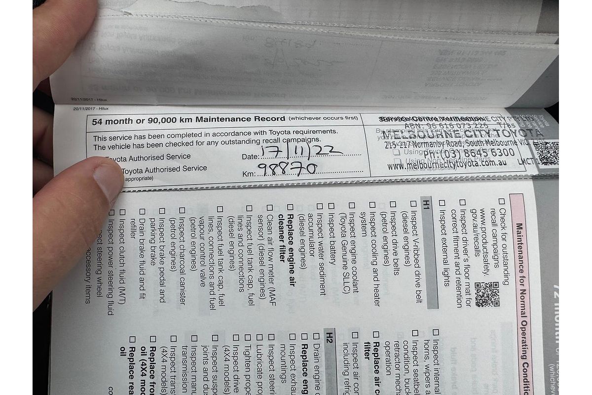 2018 Toyota Hilux SR GUN126R 4X4