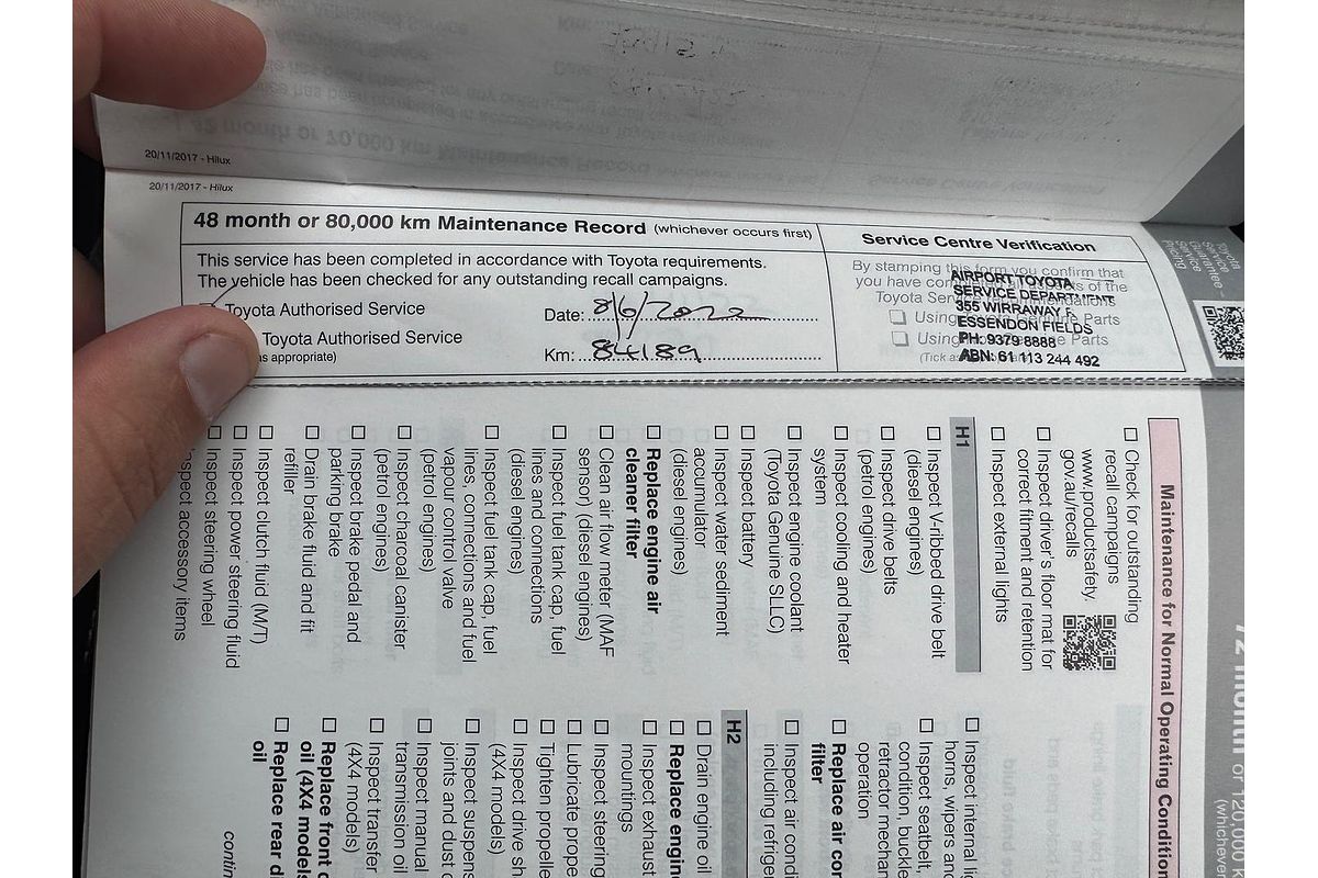 2018 Toyota Hilux SR GUN126R 4X4