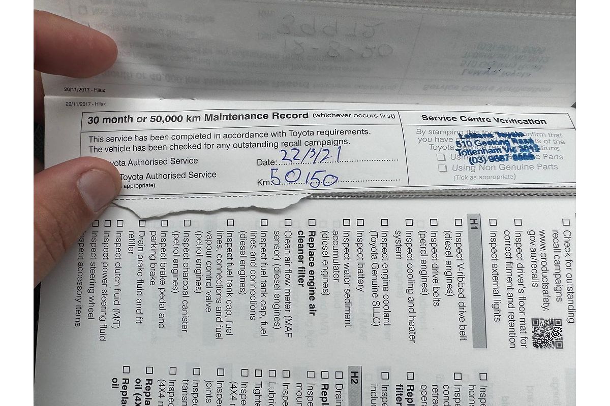 2018 Toyota Hilux SR GUN126R 4X4