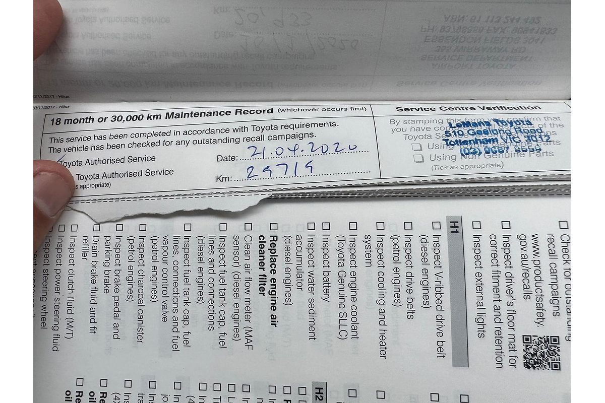 2018 Toyota Hilux SR GUN126R 4X4