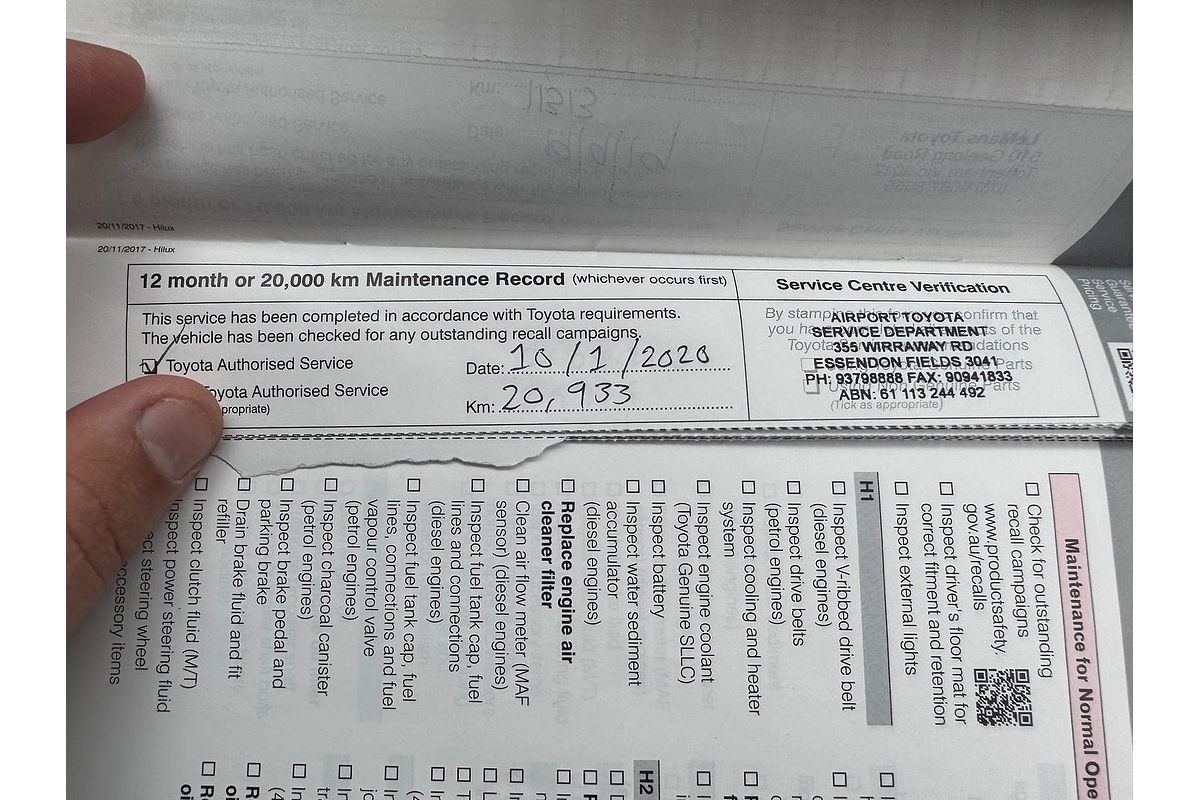 2018 Toyota Hilux SR GUN126R 4X4